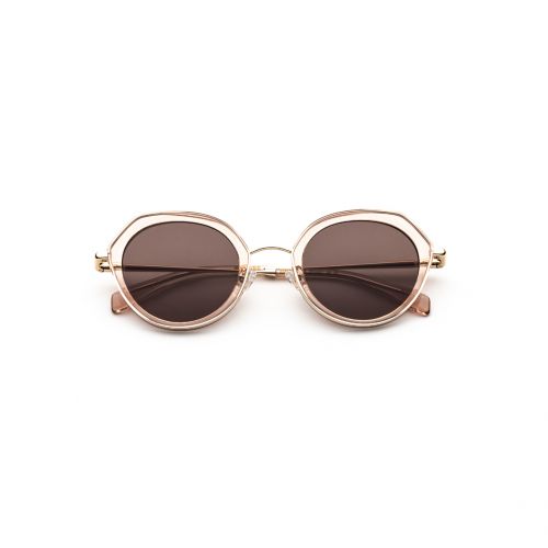 PEGGY04 Pantos Sunglass TRANSPARENT PINK   GOLD - size 49