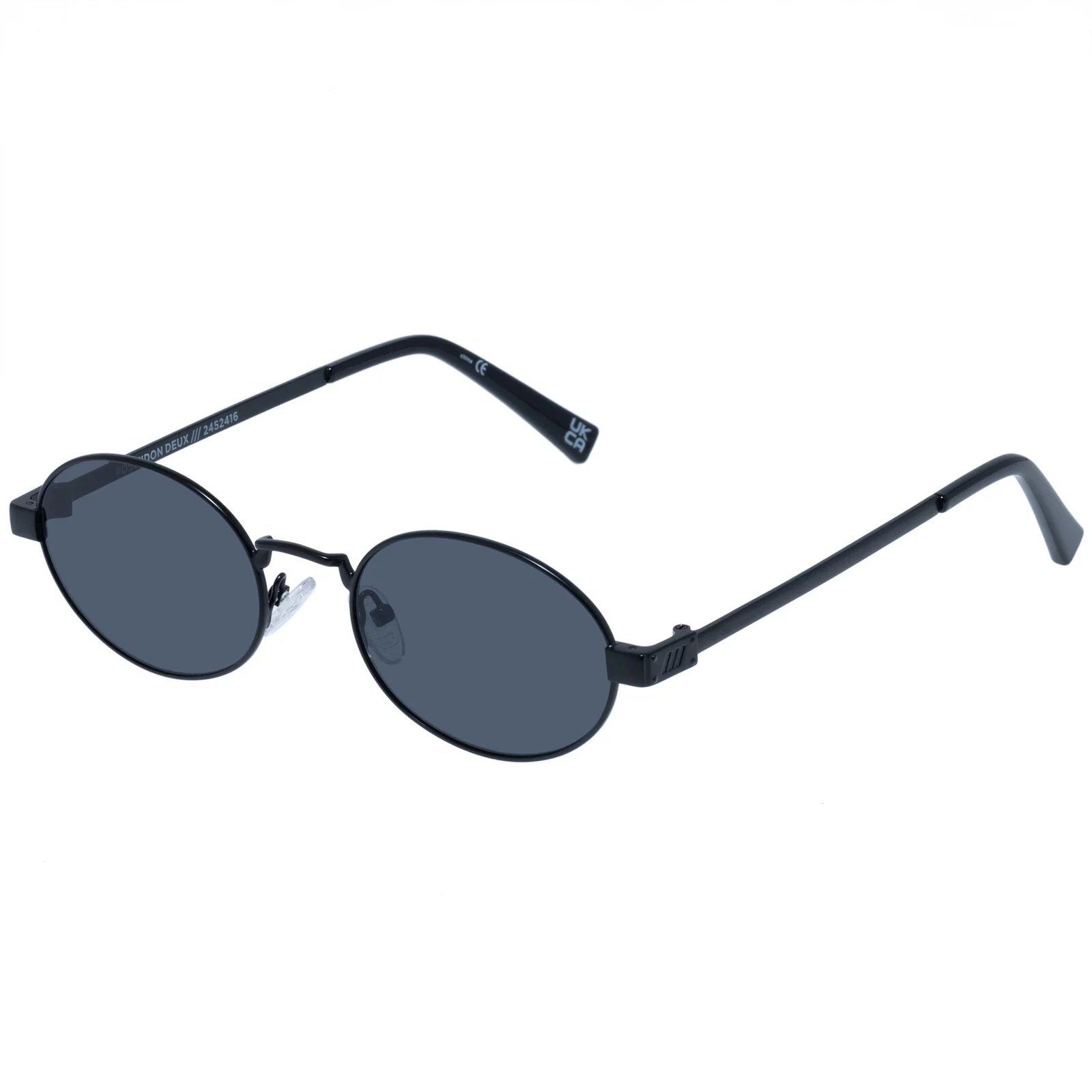 Poseidon Deux Matte Black Oval Sunglass  - Size 52