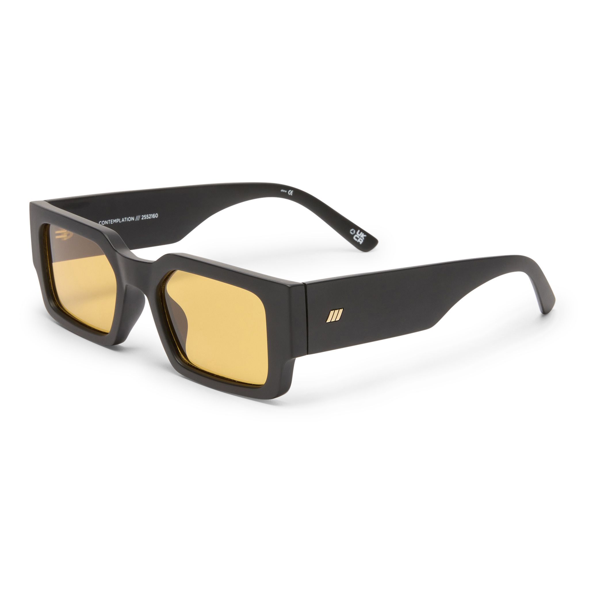 Contemplation  Matte Black Rectangle Sunglass - Size 54