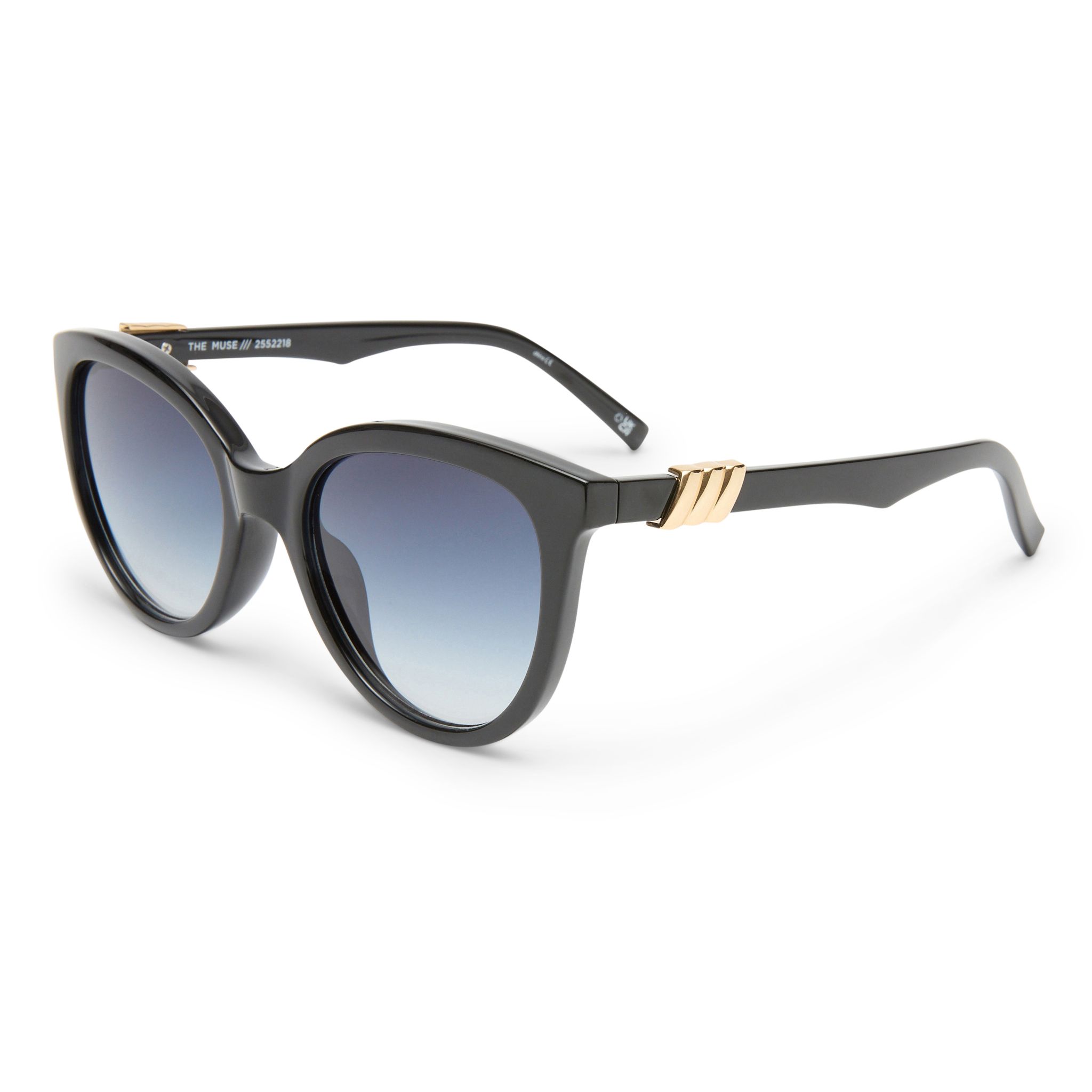 The Muse Black Round Sunglass  - Size 54