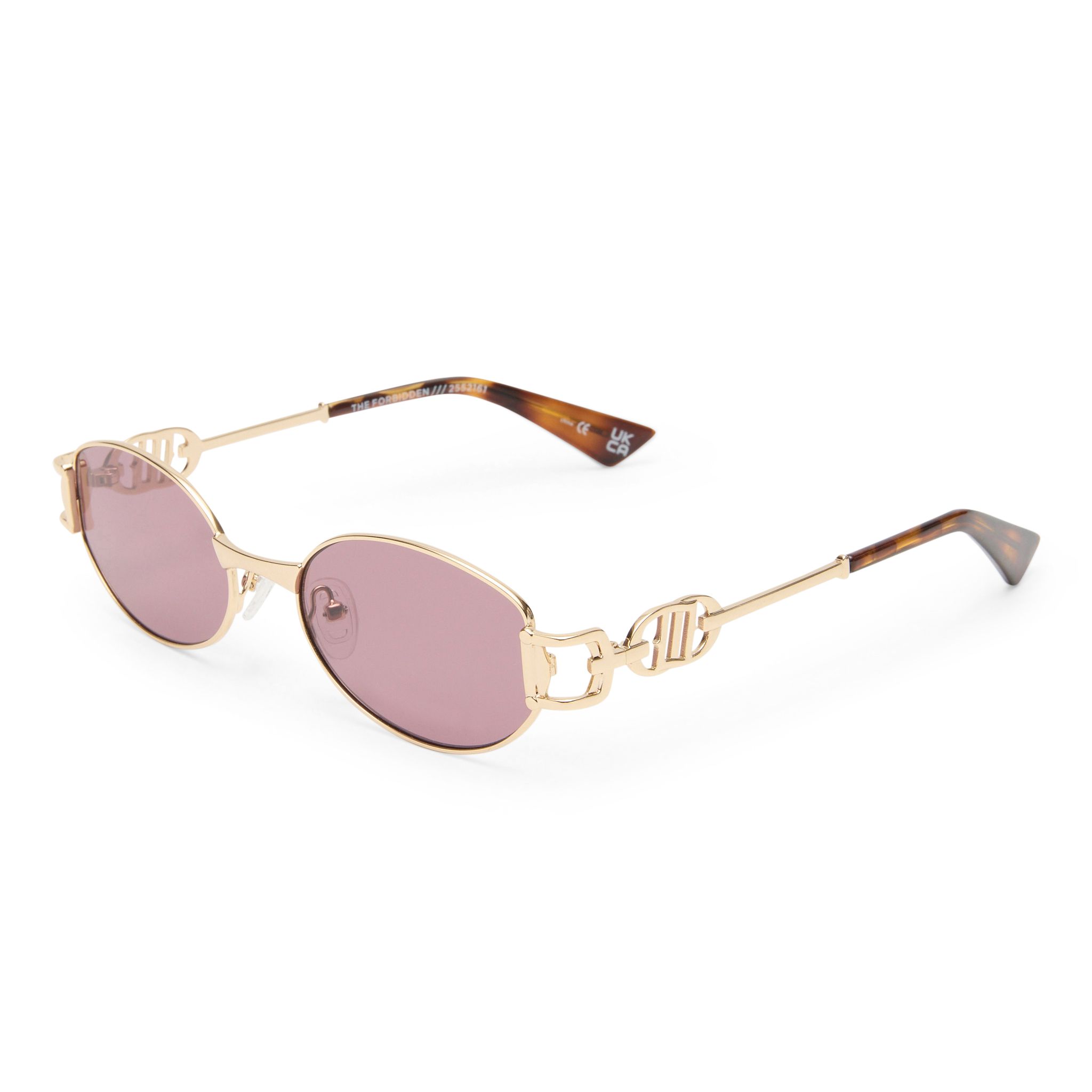 The Forbidden Bright Gold Oval Sunglass  - Size 53