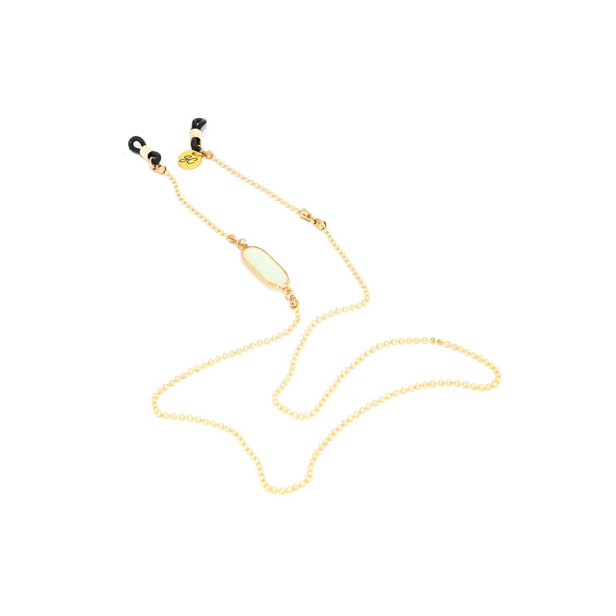Sunny Cords Gold Green Sunglass Chain - Crystal C Gold